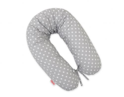 Multifunctional pregnancy pillow Longer - White polka dots on grey