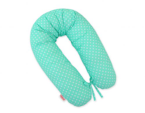 Multifunctional pregnancy pillow Longer - White polka dots on mint