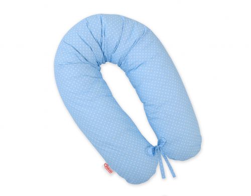 Poduszka ciążowa Longer dla kobiet w ciąży do spania - kropki na błękicie
