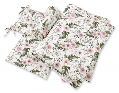 Bedding set 3-pcs - peony flower pink