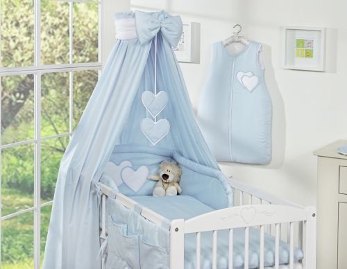 Canopy made of fabric- Hanging Hearts blue