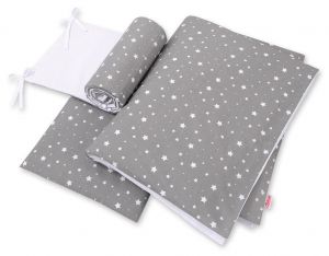 Double-sided bedding set 3-pcs  - mini stars white/white