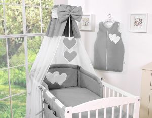 Canopy made of Chiffon- Hanging Hearts anthracite
