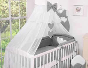 Mosquito-net made of chiffon- Hanging Hearts anthracite