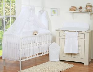 Bedding set 5-pcs with mosquito-net- Hanging Hearts white