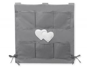 Cot tidy-  Hanging hearts anthracite