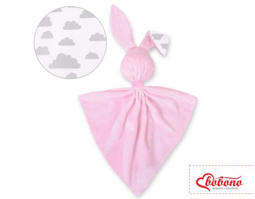 Cuddly rabbit double-sided - clouds gray/pink