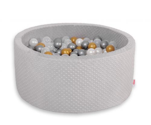 Ball-pit minky H-40 cm with balls 200pcs- gray