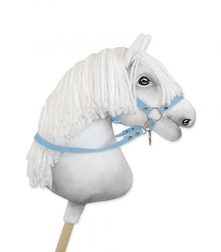 Hobby Horse Gurtbandzügel für Pferdehalfter - hellblau