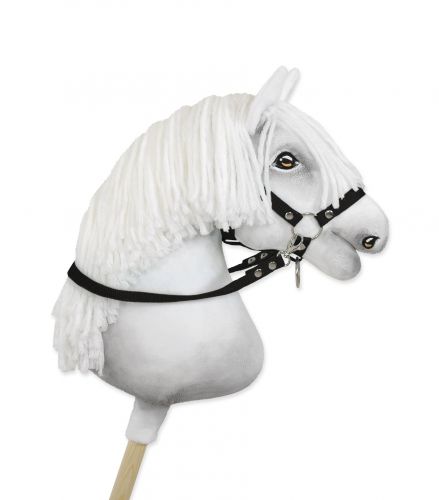 Hobby Horse Gurtbandzügel für Pferdehalfter - schwarz
