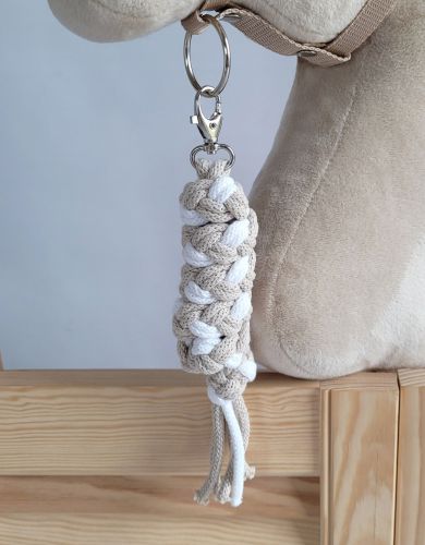 Tether for Hobby Horse made of double-twine cord - white-beige