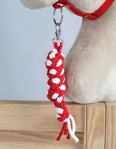 Uwiąz dla Hobby Horse ze sznurka – biało-czerwony