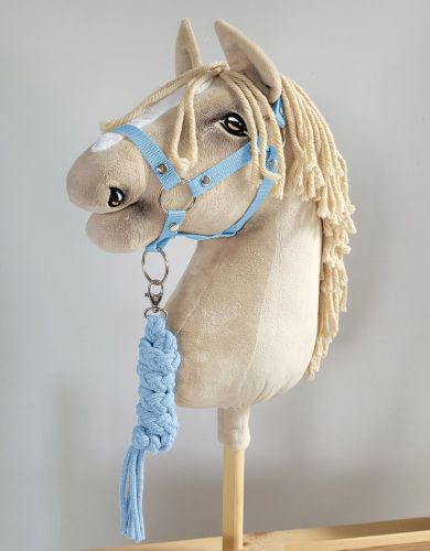 Zestaw do Hobby Horse: kantar A3 + uwiąz ze sznurka - błękitny
