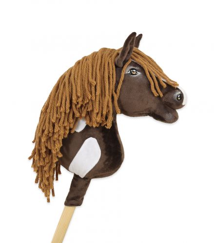 Hobby Horse Mały koń na kiju Premium - western ciemnogniady z ciemną grzywą A4