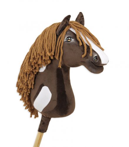 Hobby Horse Duży koń na kiju Premium - western ciemnogniady z brązową grzywą A3