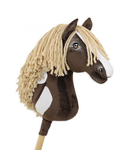 Hobby Horse Duży koń na kiju Premium - western IV ciemnogniady z jasną grzywą A3