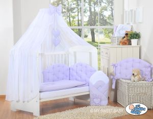 Bedding set 5-pcs with mosquito-net- Chic lilac