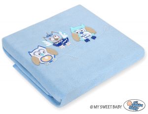 Kocyk polarowy- Sowy Bigi Zibi & Adele- jasnoniebieski