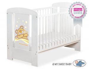 Drewniane łóżeczko dla niemowląt 120x60cm Barnaba kremowe