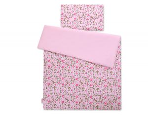 Pościel dla niemowląt 2-częściowa bawełniana  - motylki różowe