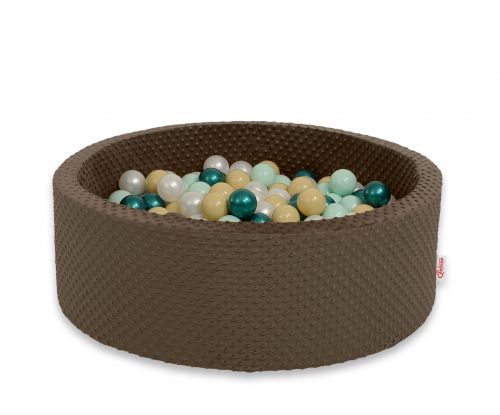 Ball-pit minky H-30 cm with balls 200pcs- chocolate