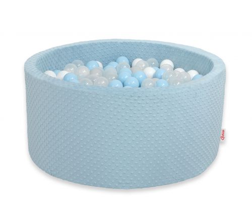 Ball-pit minky H-40 cm with balls 200pcs- misty blue