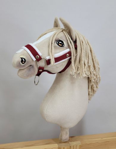 Die Verstellbare Halfter für Hobby Horse A3 - Rotbraun mit weißem Pelz