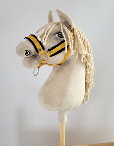 The adjustable halter for Hobby Horse A3 - honey yellow with black furry