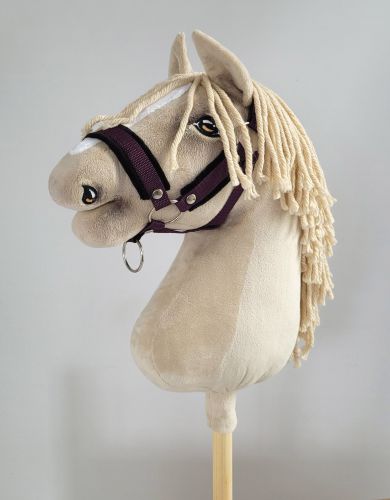 The adjustable halter for Hobby Horse A3 - plum with black furry