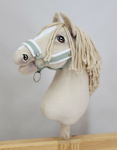 The adjustable halter for Hobby Horse A3 - sage with white furry