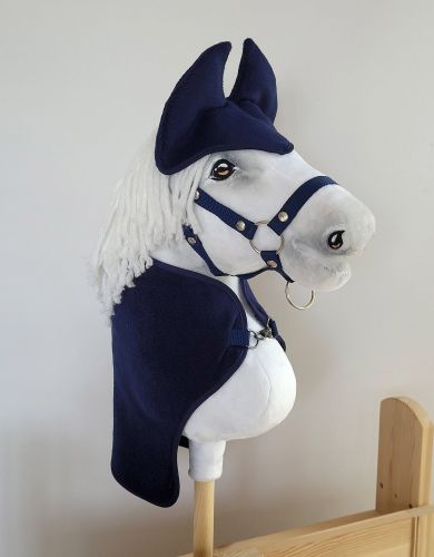 Set for Hobby Horse A4: Fleece blanket + earmuffs - denim