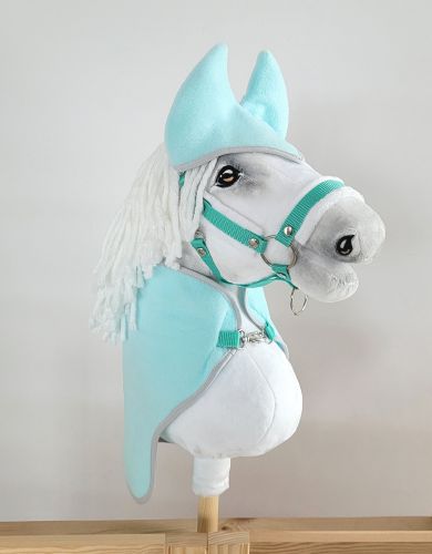 Set for Hobby Horse A4: Fleece blanket + earmuffs - light mint