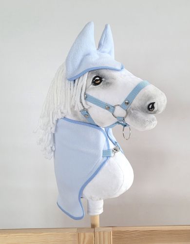 Set for Hobby Horse A4: Fleece blanket + earmuffs - light blue