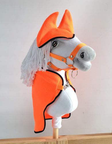 Set für Hobby Horse A4: Fleecedecke + Ohrenschützern - neon orange
