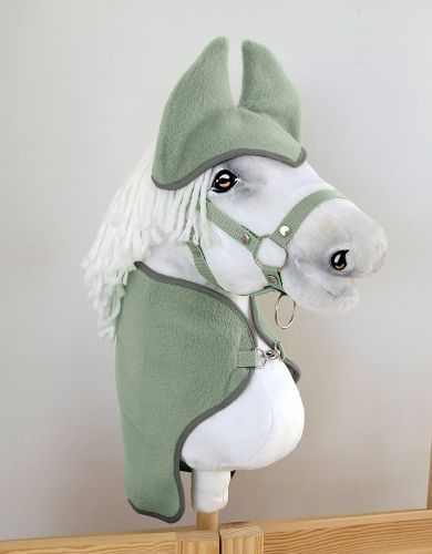 Set for Hobby Horse A3: Fleece blanket + earmuffs - sage