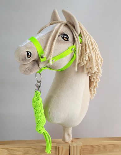 Set  für Hobby Horse: Die Halfter A3 + Halfter aus Kordel -neon-green