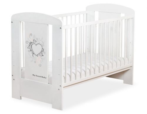 Drewniane łóżeczko dla niemowląt 120x60cm Chic biało-szare