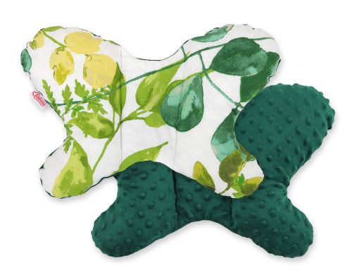 Double-sided anti shock cushion BUTTERFLY - eucalyptus/green