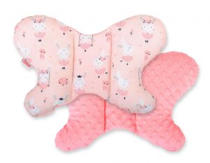 Poduszka antywstrząsowa BOBONO motylek - króliczki baletnice różowe/pudrowy róż
