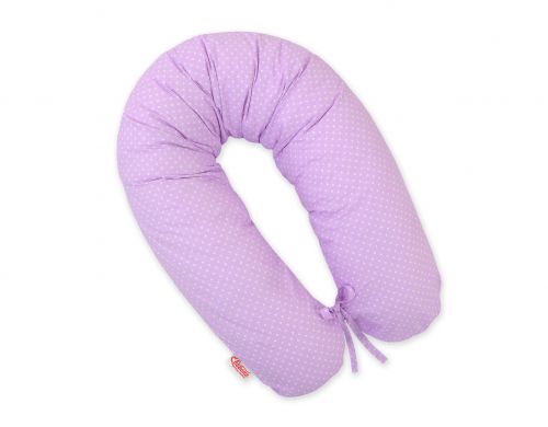 Poduszka ciążowa Longer dla kobiet w ciąży do spania - Kropki na fiolecie
