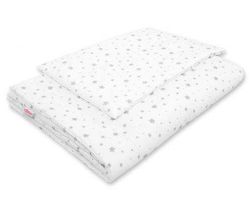 Bedding set 2-pcs with filling 135x100 cm - mini gray stars