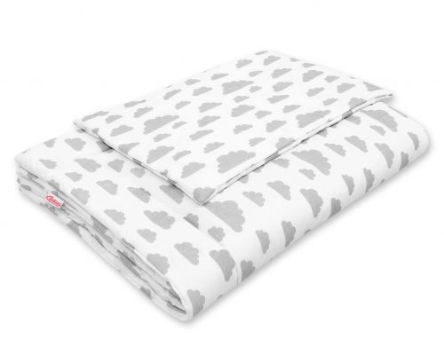 Bedding set 2-pcs with filling 135x100 cm - clouds gray