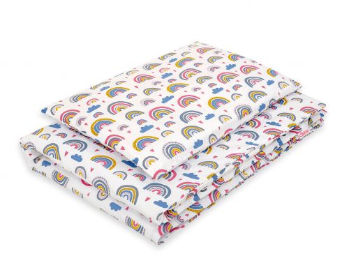 Babybettwäsche aus Baumwolle Set 2-tlg 120x90 cm- Regenbogen
