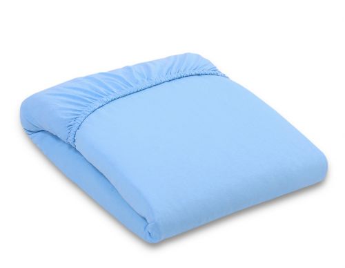Prześcieradło jersey do łóżeczka 120x60cm- niebieskie