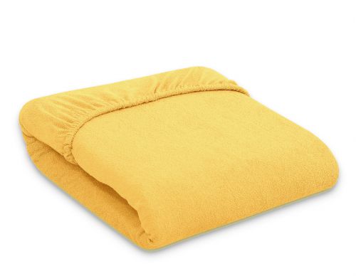 Przescieradło frotte do łóżeczka 120x60cm- pomarańczowo-żółte
