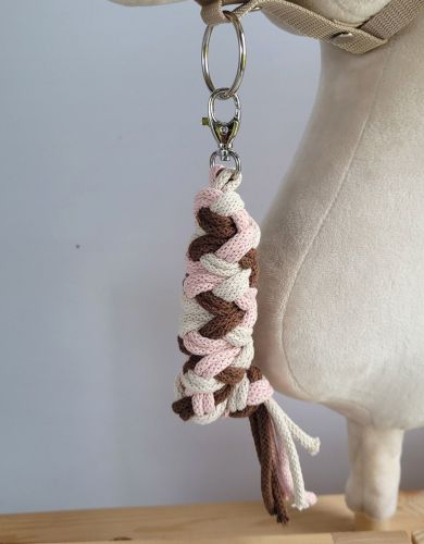 Uwiąz dla Hobby Horse ze sznurka – pastelowy róż/ brąz/ jasny beż