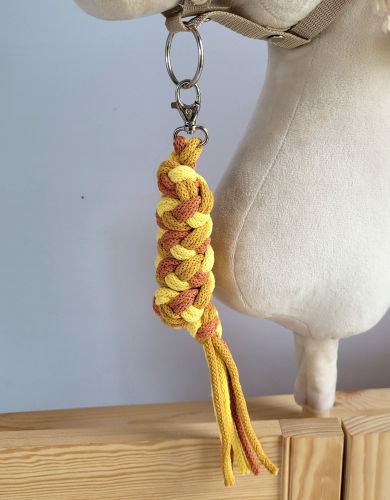 Tether for Hobby Horse made of double - yellow/mustard/ terracotta