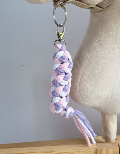 Uwiąz dla Hobby Horse ze sznurka – jasny róż/ fiolet/ biały