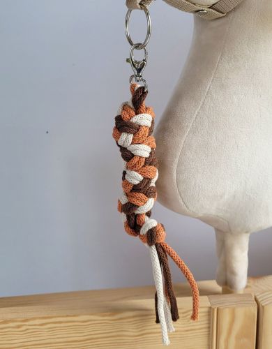 Tether for Hobby Horse made of double - light beige/brown/ terracotta