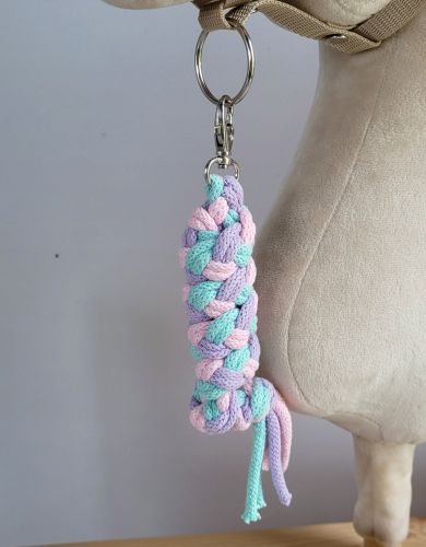 Tether for Hobby Horse made of double - mint/purple/light pink